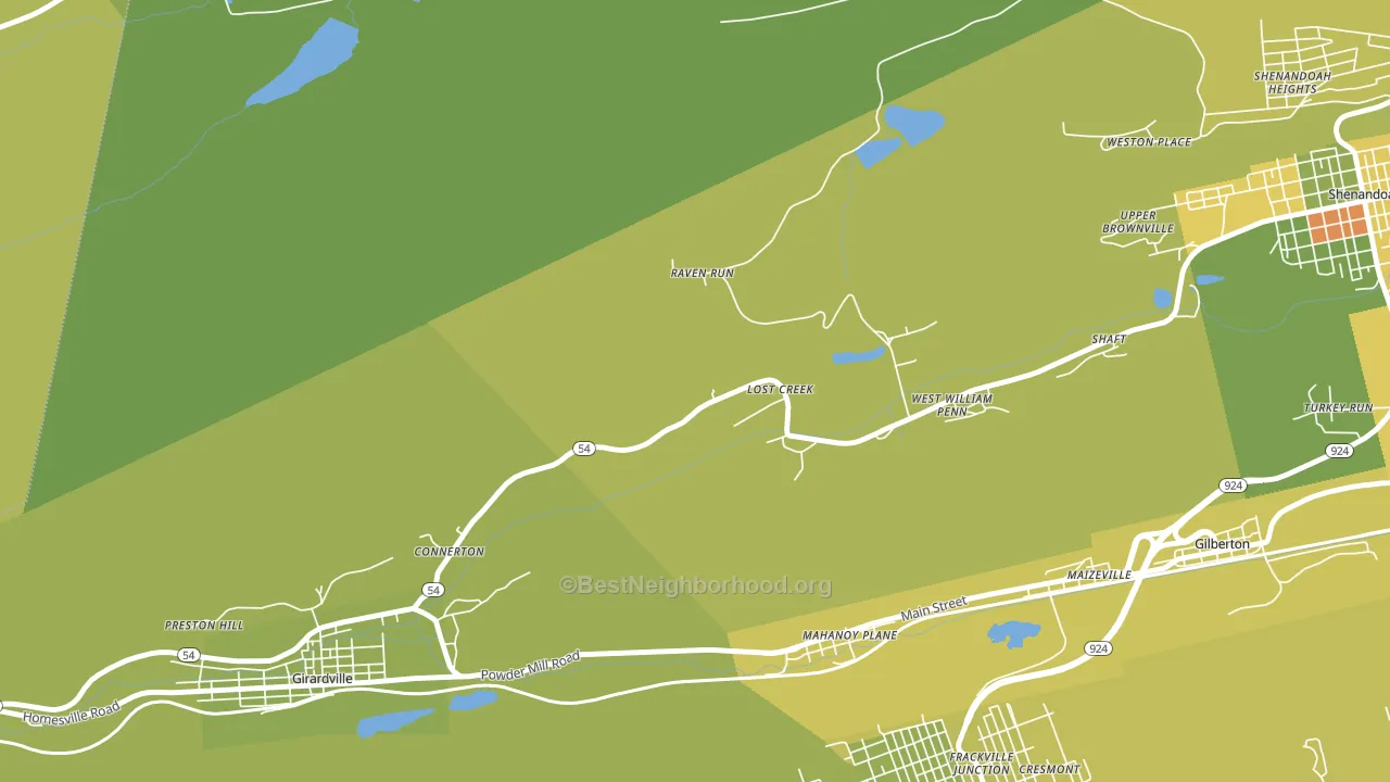 17946, PA block-group voter-turnout map