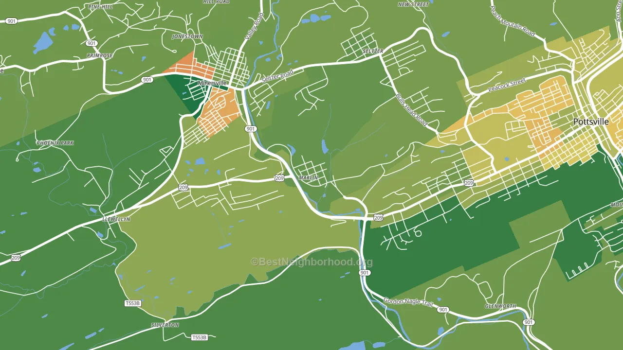 17951, PA block-group voter-turnout map