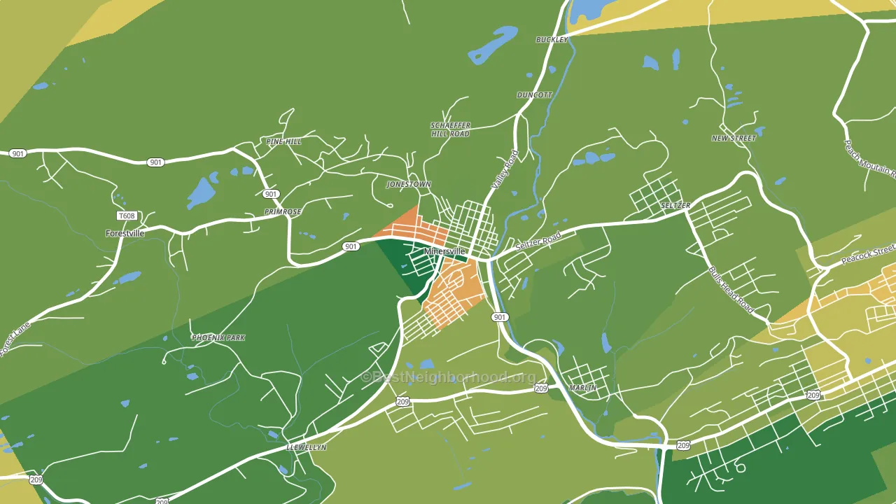 17954, PA block-group voter-turnout map
