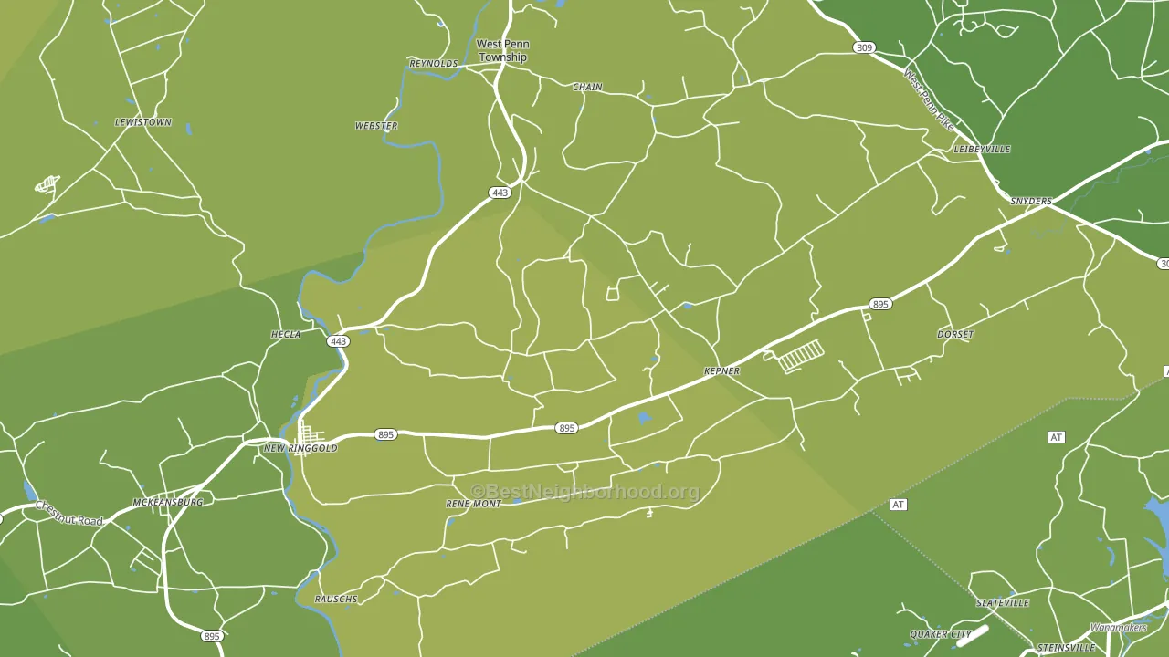 17960, PA block-group voter-turnout map