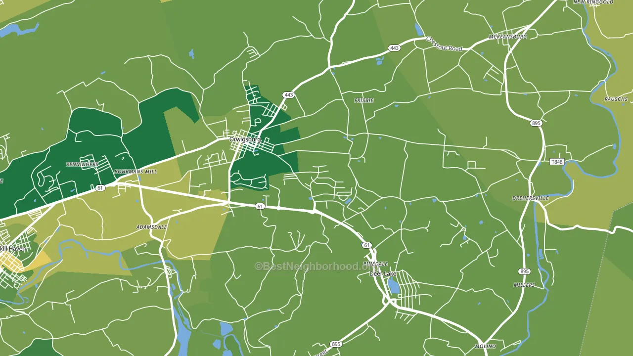 17961, PA block-group voter-turnout map