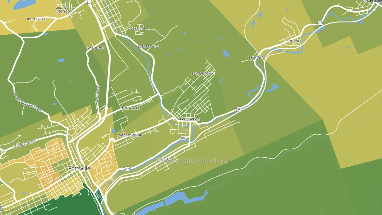 17965, PA block-group voter-turnout map