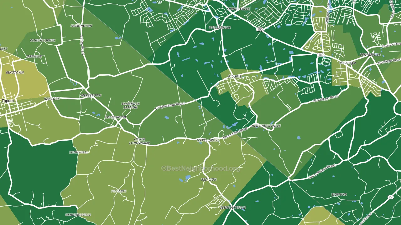 18011, PA block-group voter-turnout map