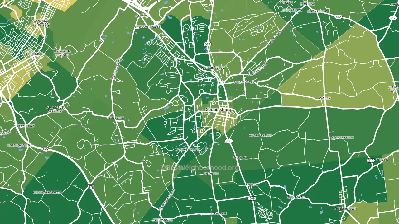 18036, PA block-group voter-turnout map