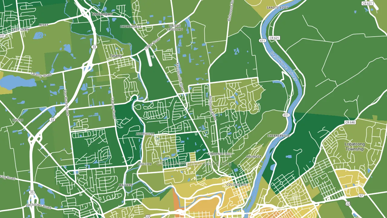 18040, PA block-group voter-turnout map