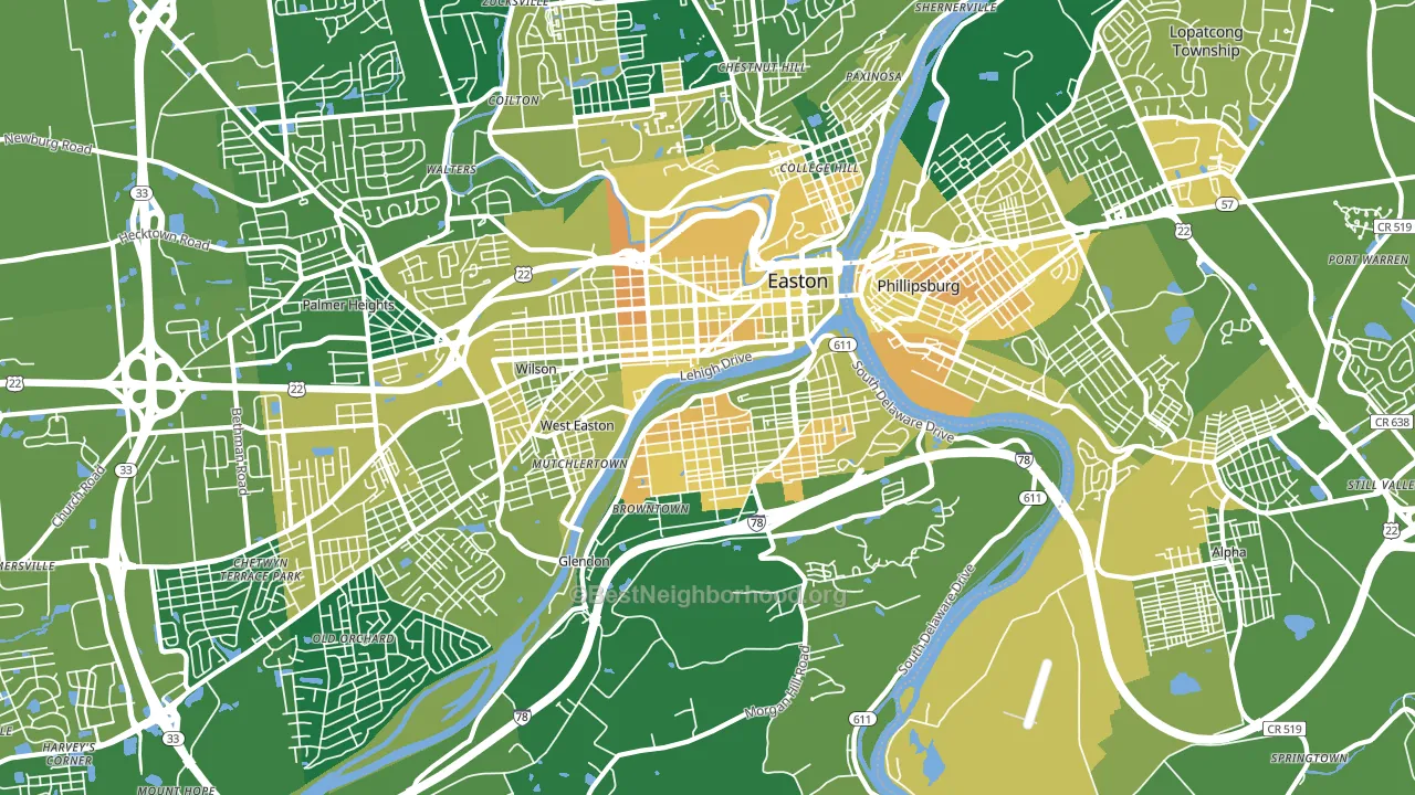 18042, PA block-group voter-turnout map