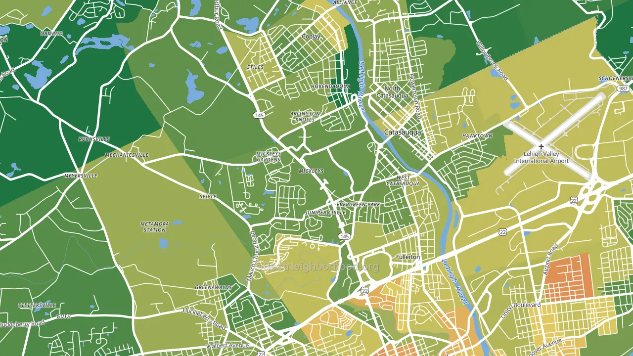 18052, PA block-group voter-turnout map