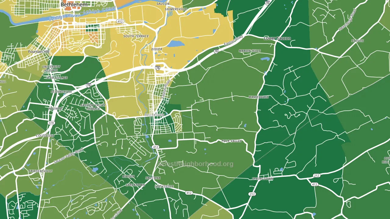 18055, PA block-group voter-turnout map