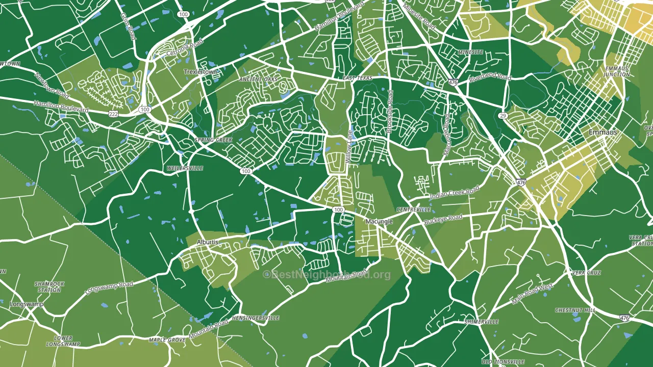 18062, PA block-group voter-turnout map