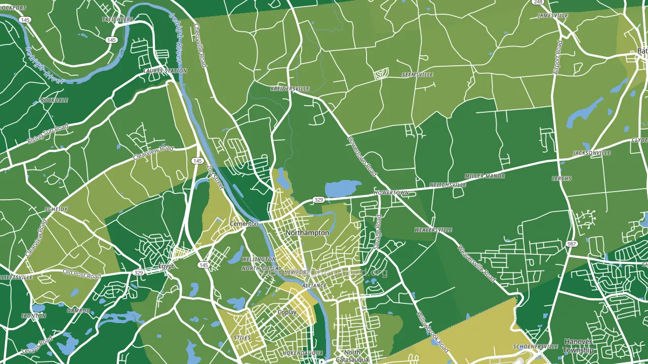 18067, PA block-group voter-turnout map