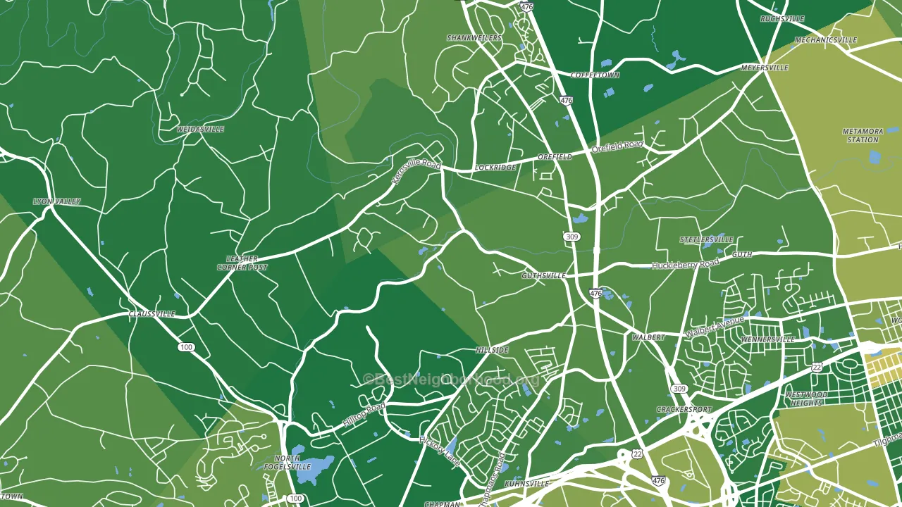 18069, PA block-group voter-turnout map