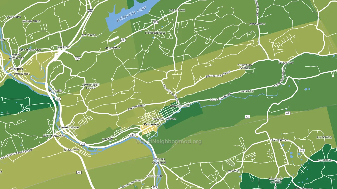 18071, PA block-group voter-turnout map