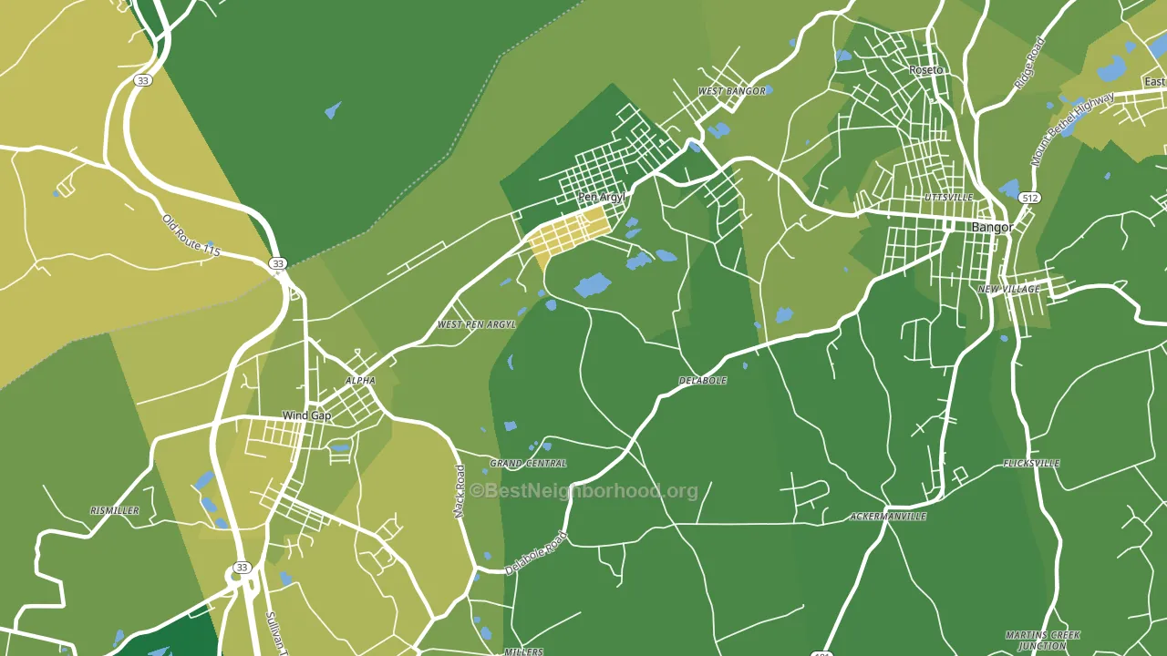 18072, PA block-group voter-turnout map