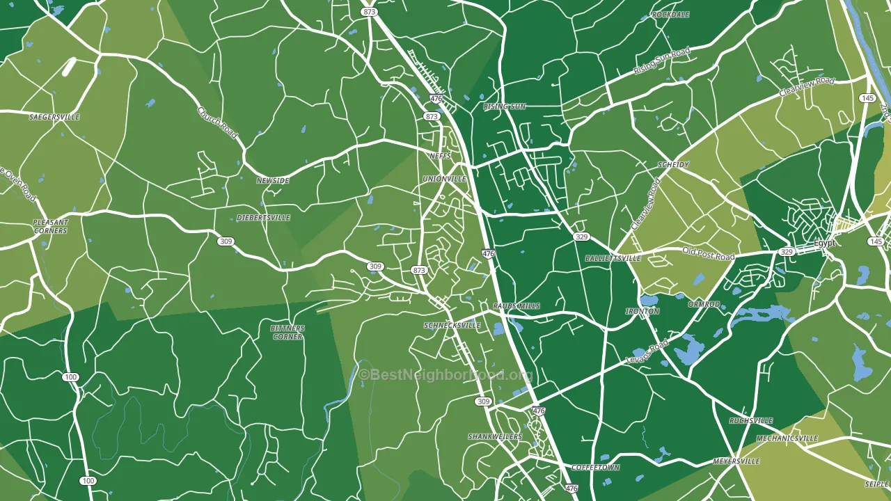 18078, PA block-group voter-turnout map