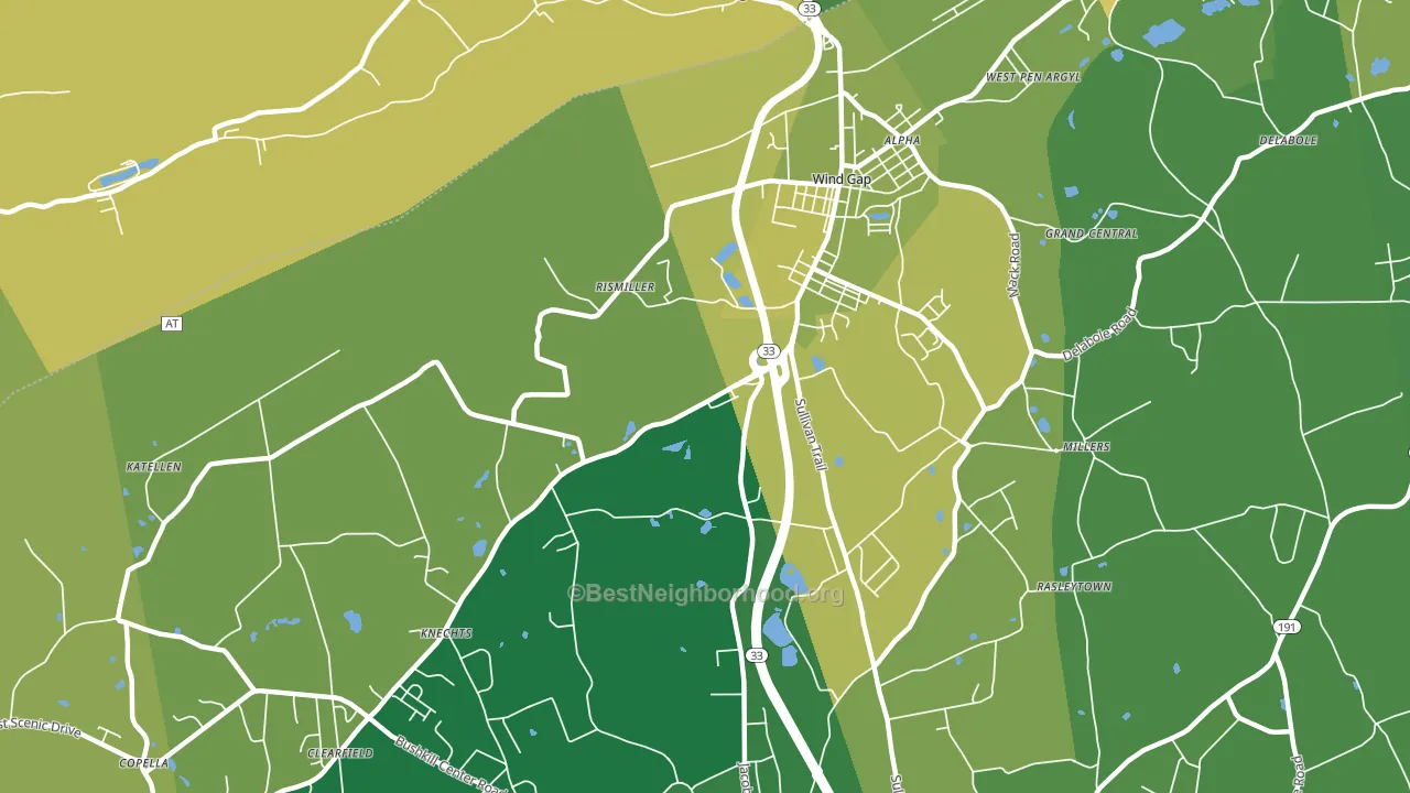 18091, PA block-group voter-turnout map