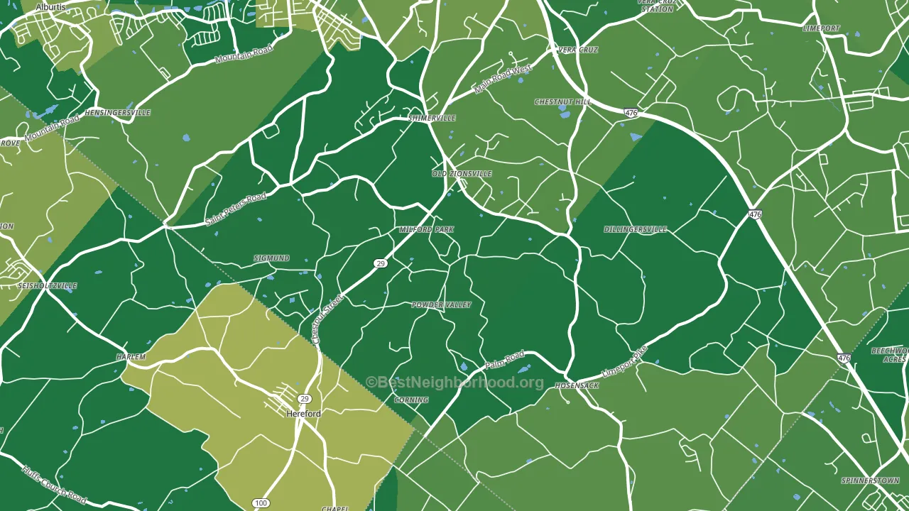 18092, PA block-group voter-turnout map