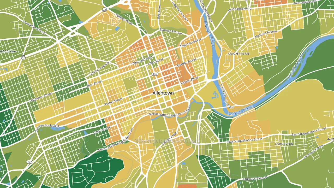 18101, PA block-group voter-turnout map