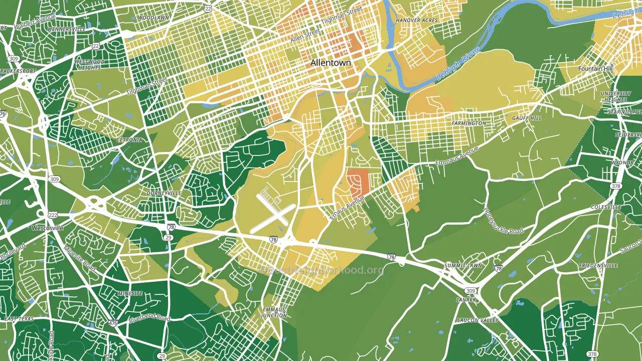 18103, PA block-group voter-turnout map