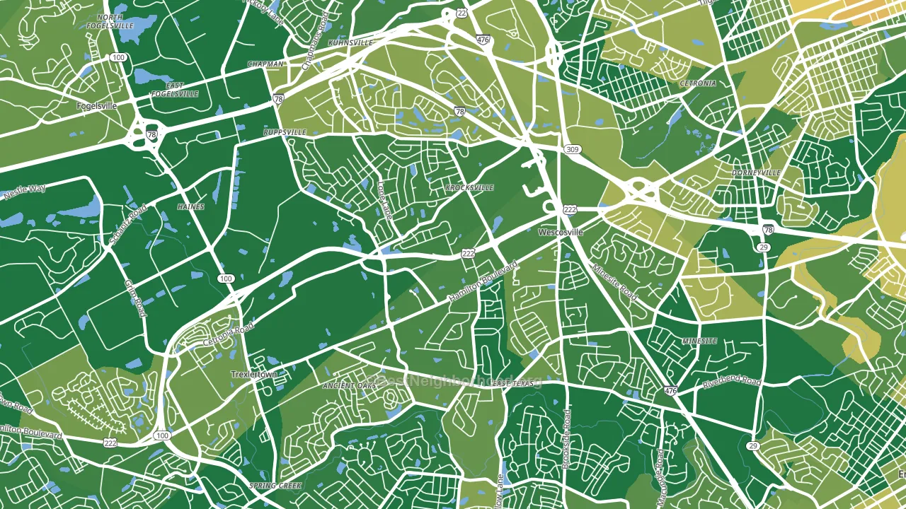 18106, PA block-group voter-turnout map