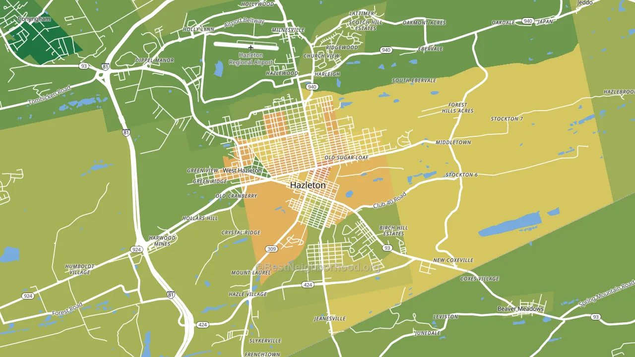 18201, PA block-group voter-turnout map
