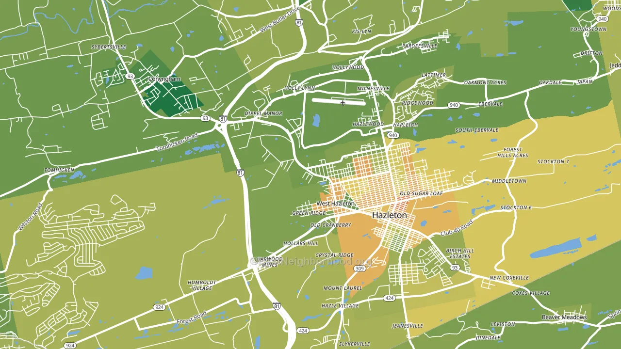 18202, PA block-group voter-turnout map