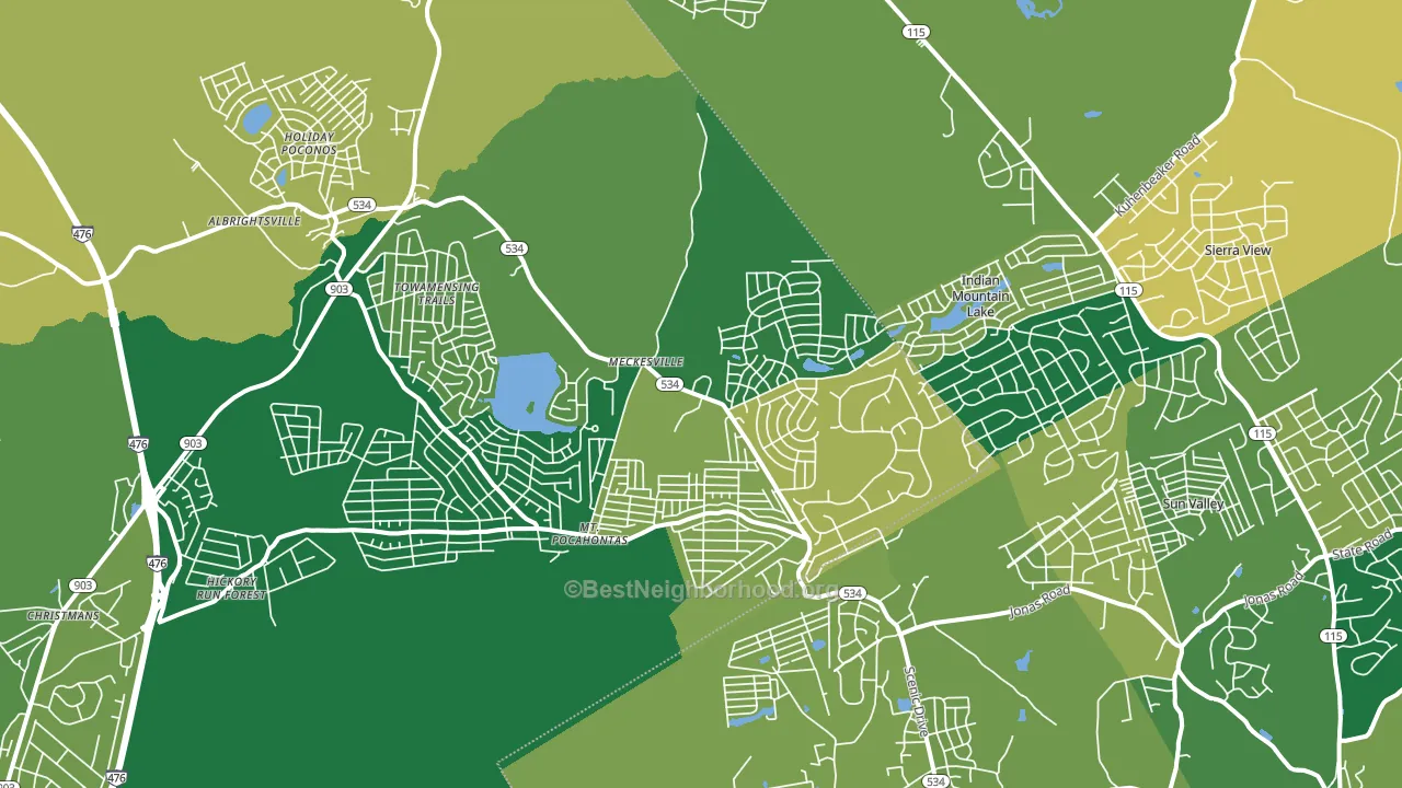 18210, PA block-group voter-turnout map