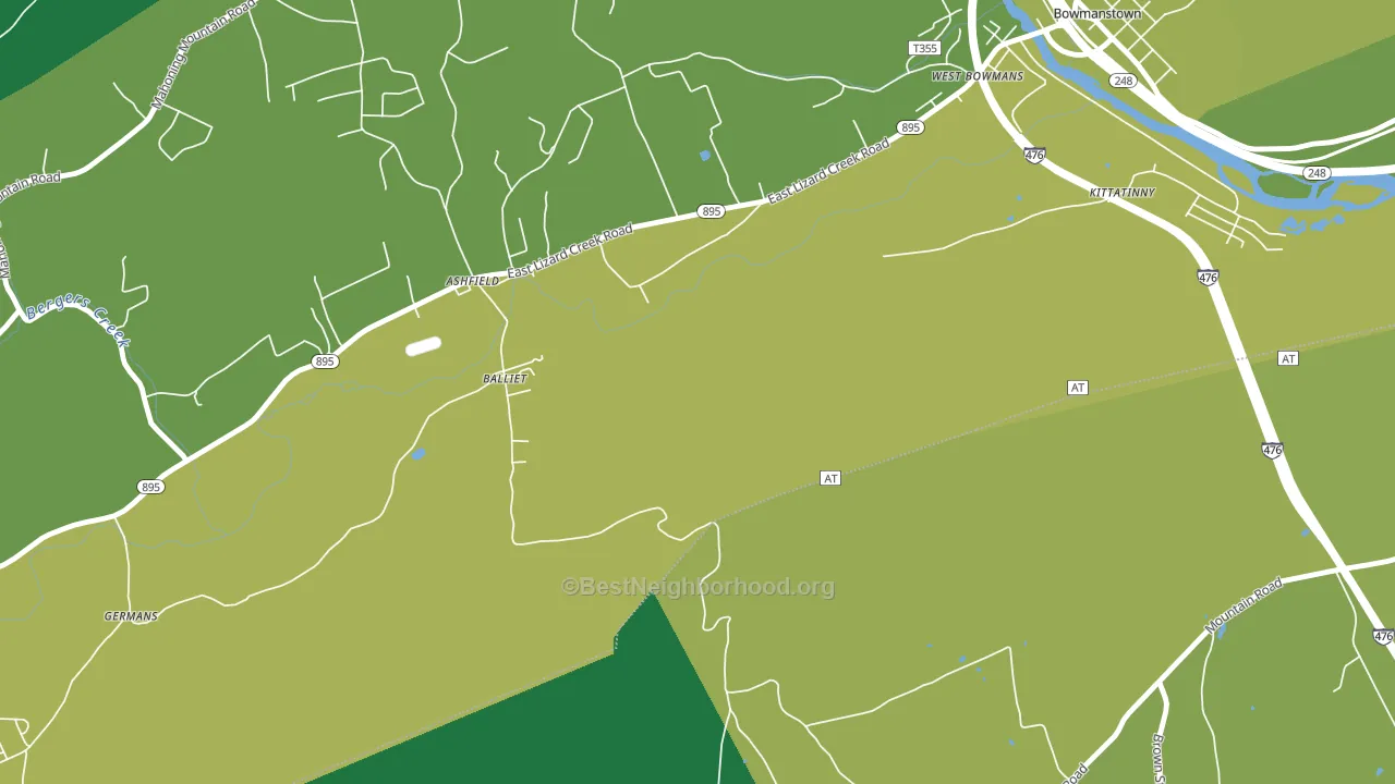 18212, PA block-group voter-turnout map