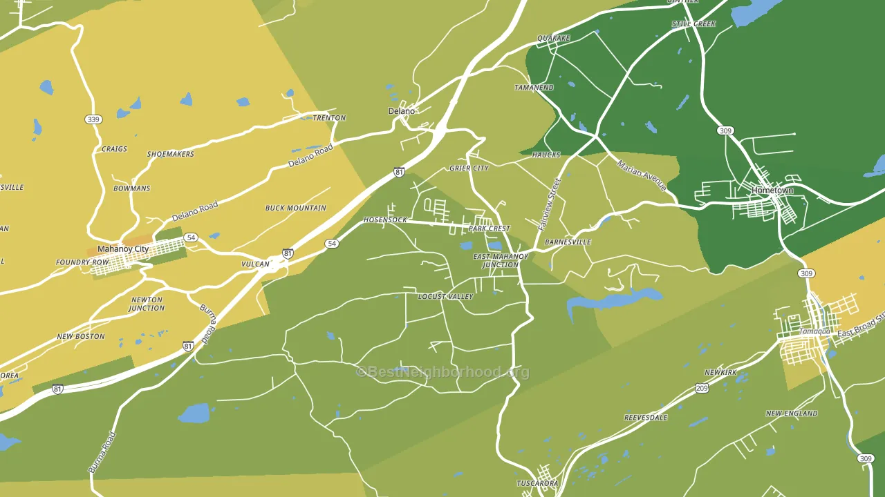 18214, PA block-group voter-turnout map