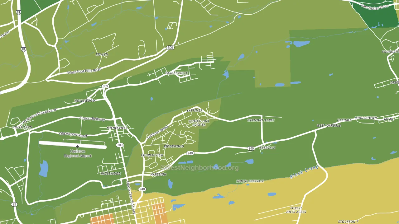 18234, PA block-group voter-turnout map