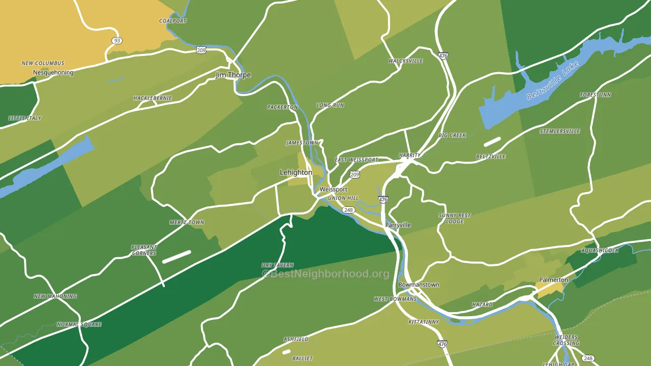 18235, PA block-group voter-turnout map
