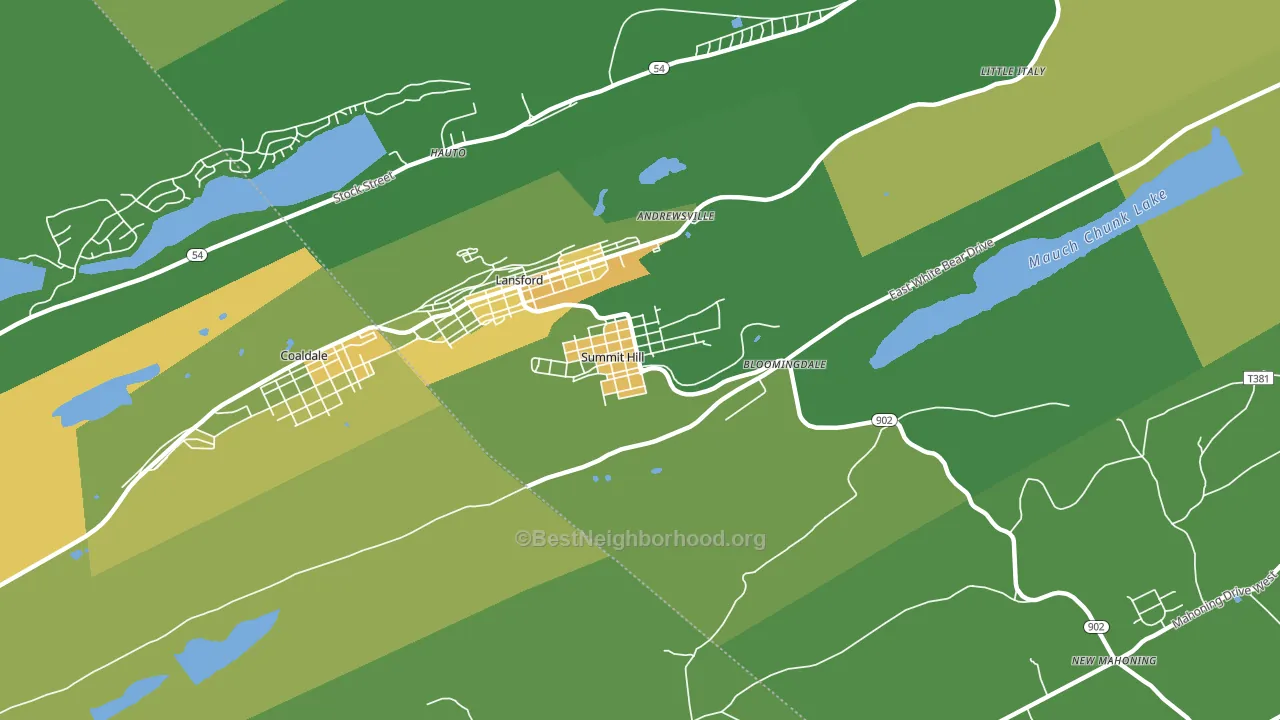 18250, PA block-group voter-turnout map