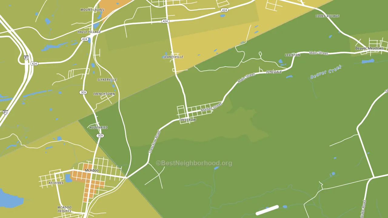 18254, PA block-group voter-turnout map
