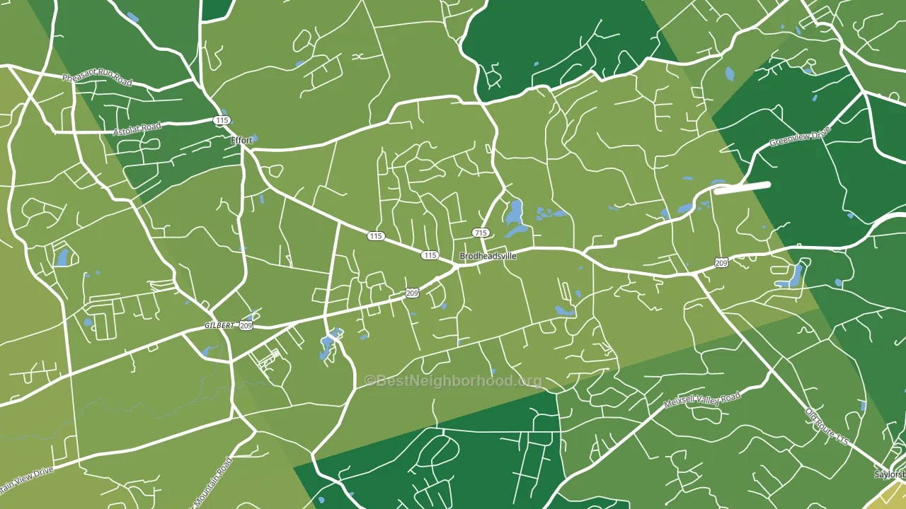 18322, PA block-group voter-turnout map