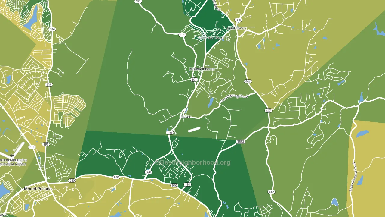 18326, PA block-group voter-turnout map