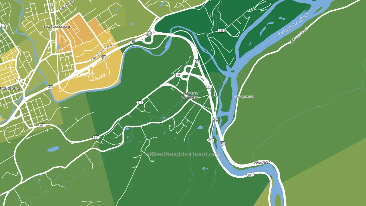 18327, PA block-group voter-turnout map