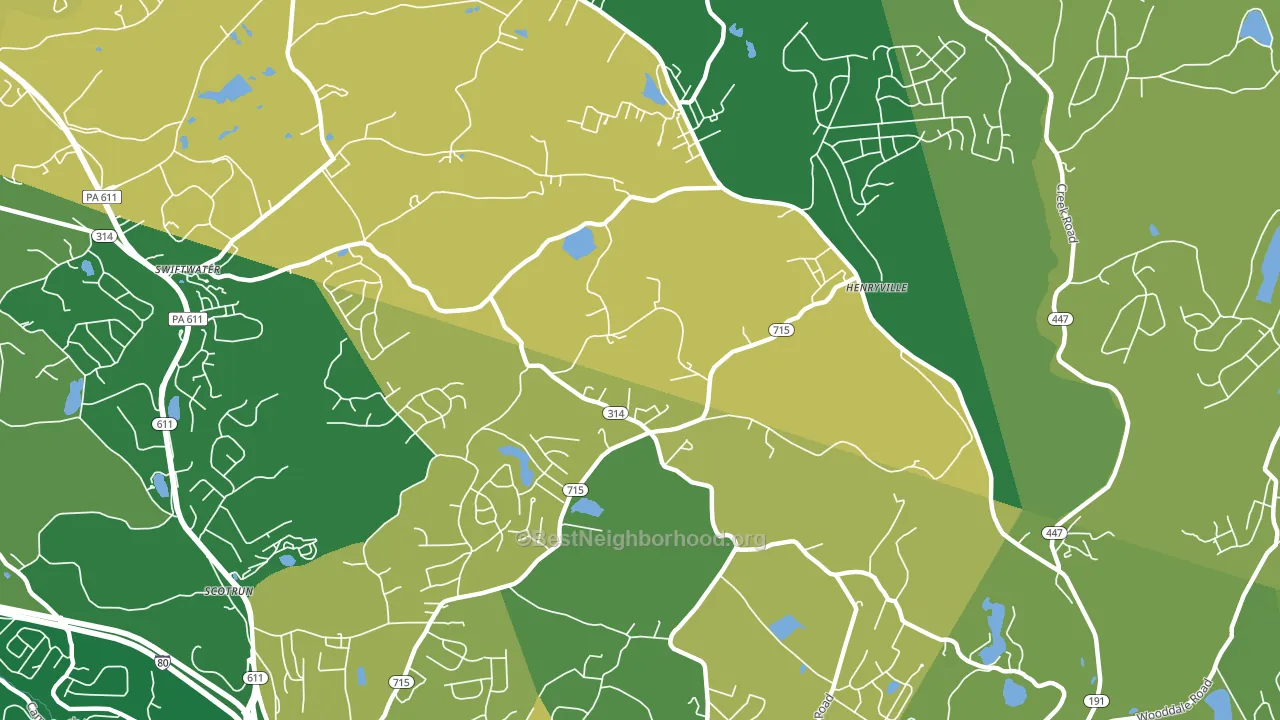 18332, PA block-group voter-turnout map
