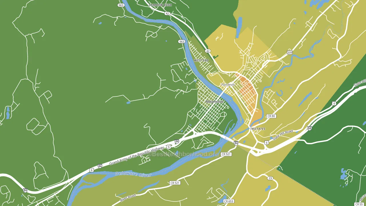 18336, PA block-group voter-turnout map