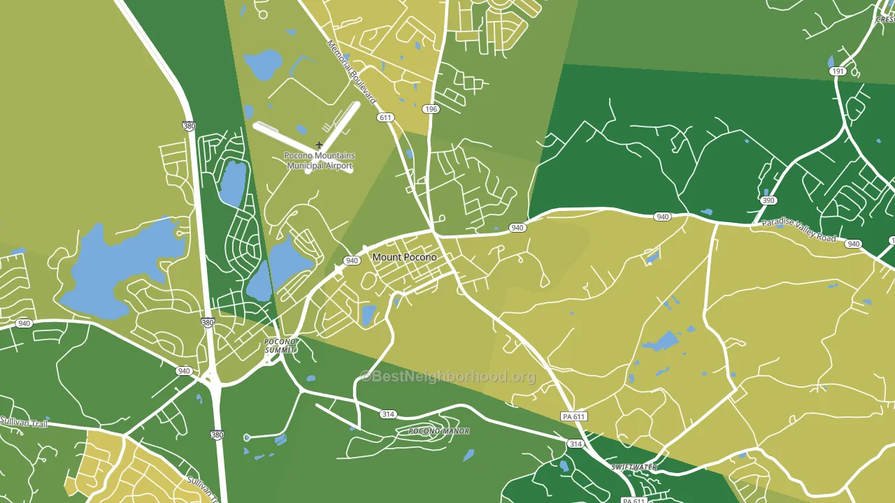 18344, PA block-group voter-turnout map