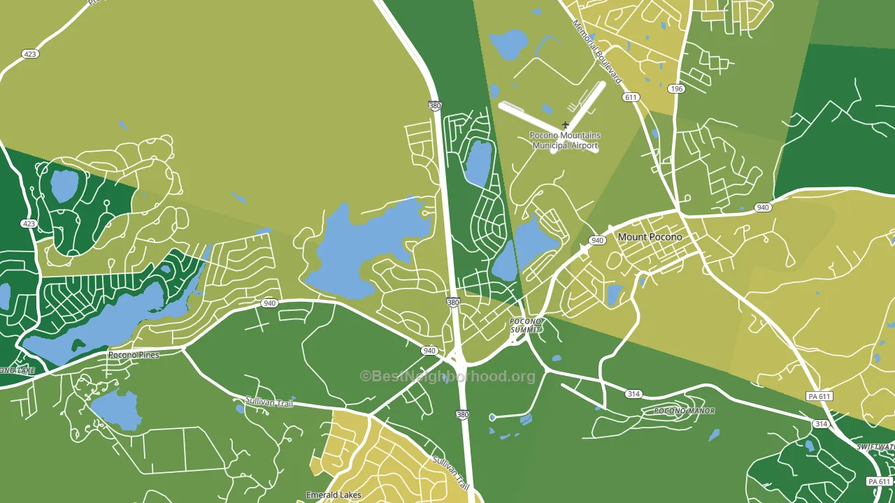 18346, PA block-group voter-turnout map