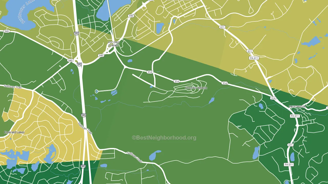 18349, PA block-group voter-turnout map