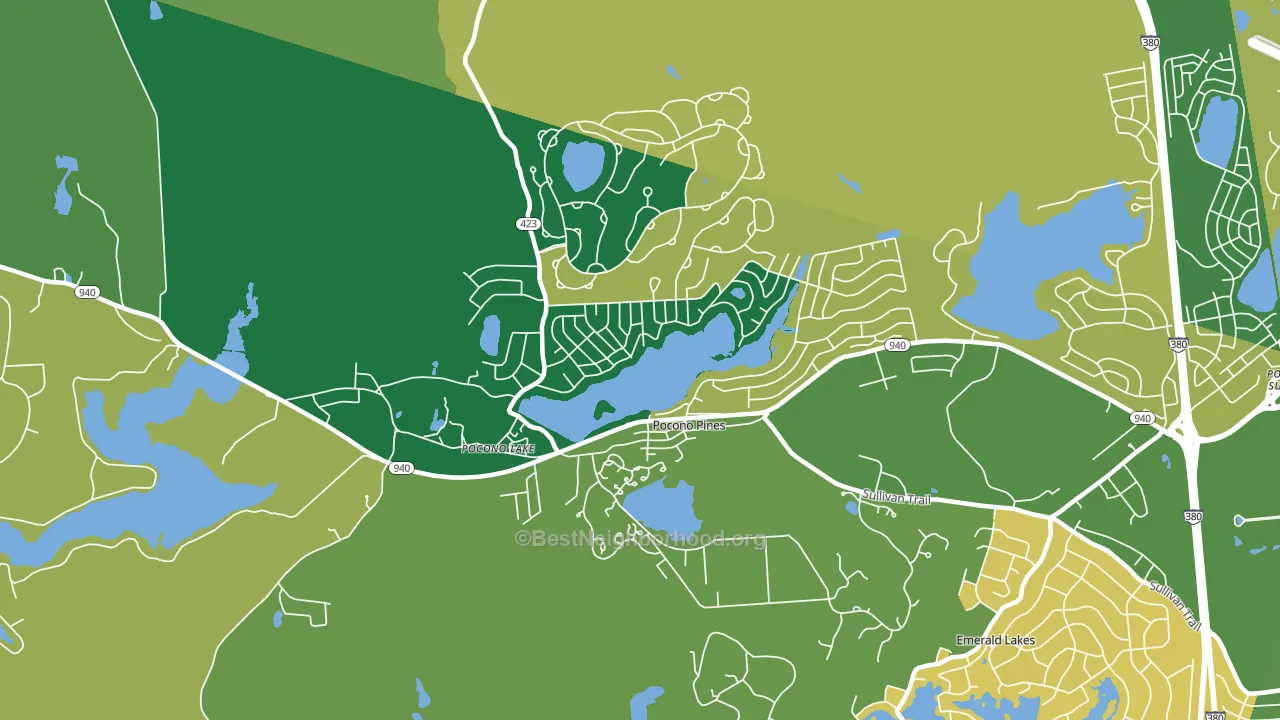 18350, PA block-group voter-turnout map