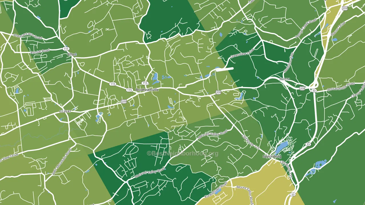 18353, PA block-group voter-turnout map