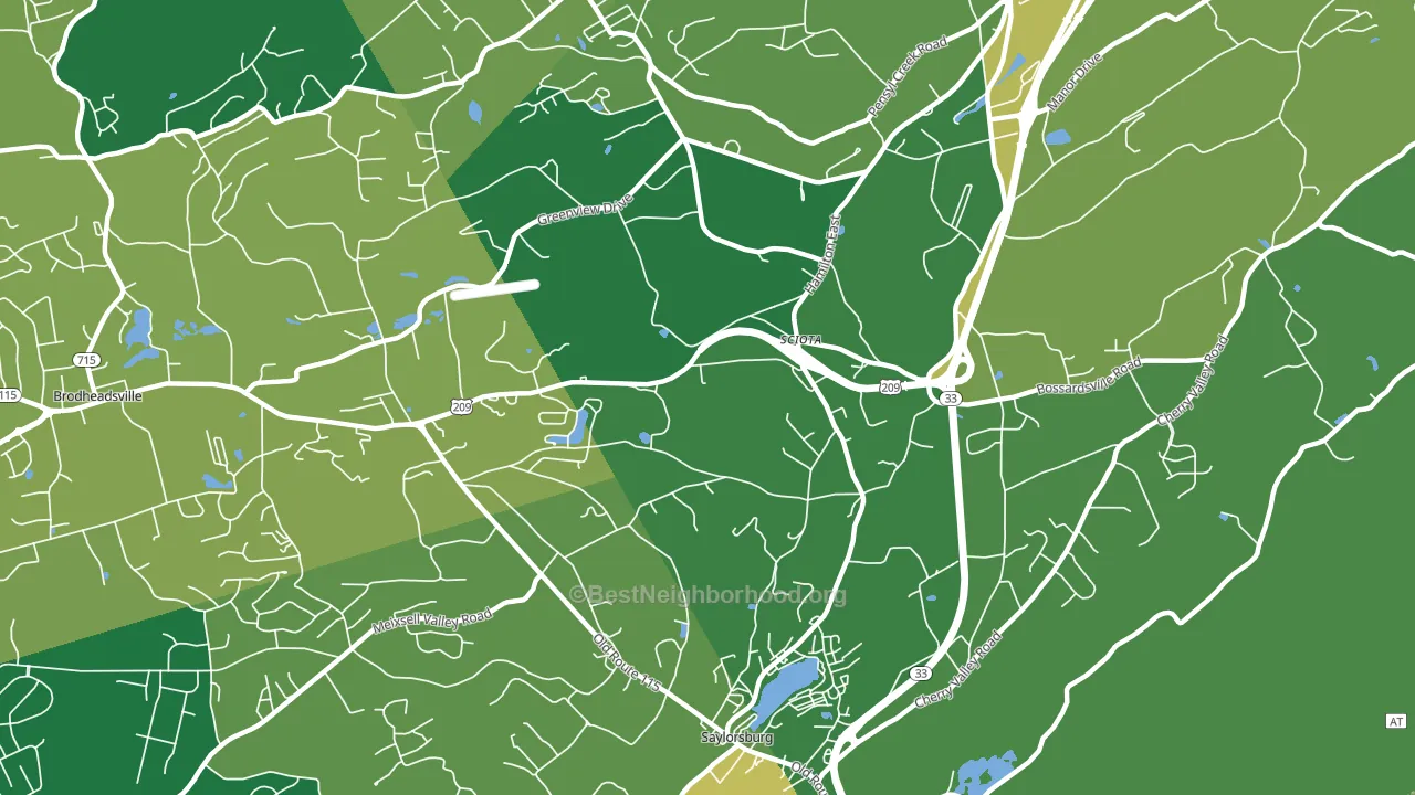 18354, PA block-group voter-turnout map