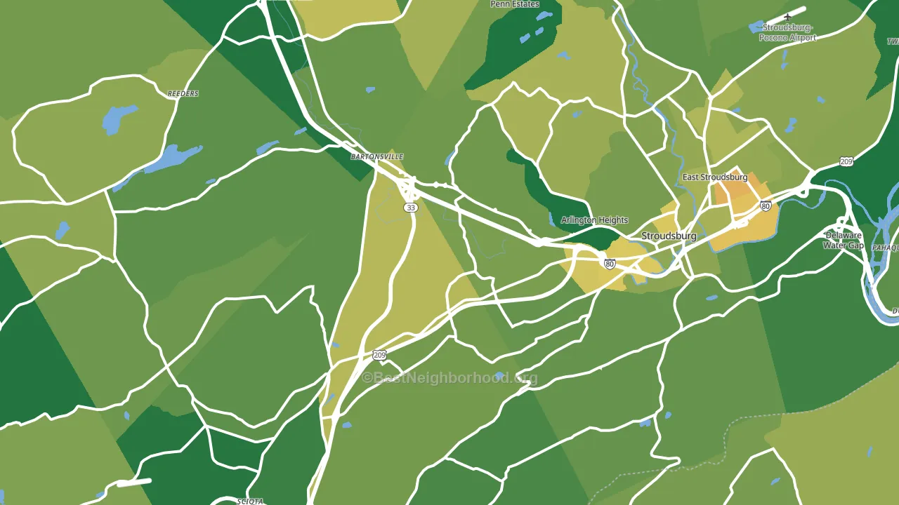 18360, PA block-group voter-turnout map
