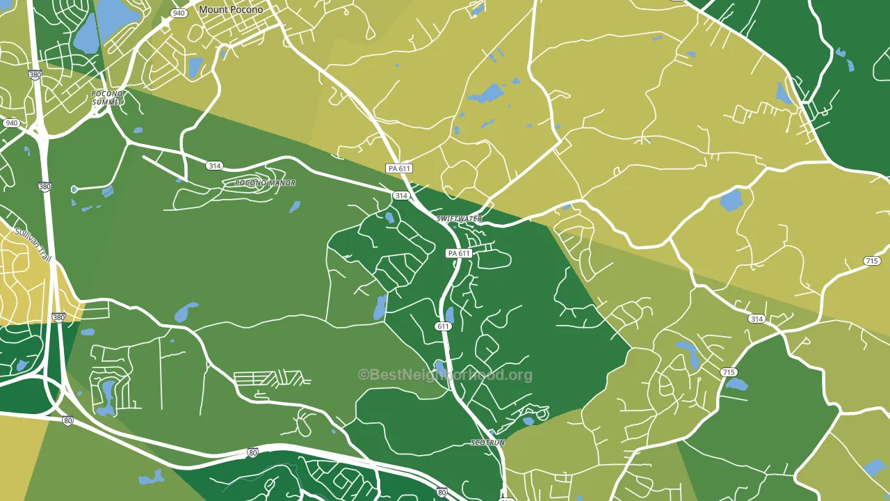 18370, PA block-group voter-turnout map