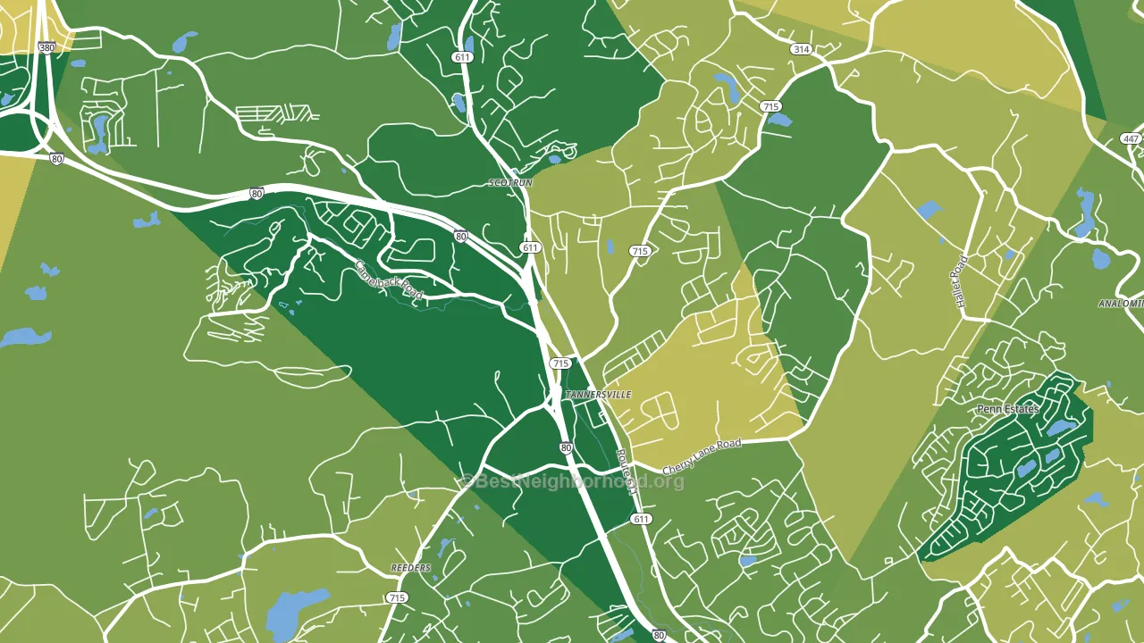 18372, PA block-group voter-turnout map