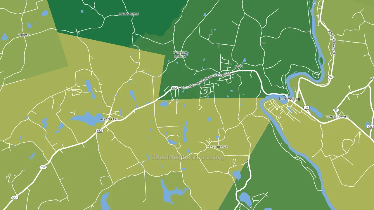 18405, PA block-group voter-turnout map
