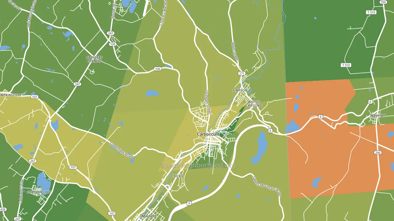 18407, PA block-group voter-turnout map