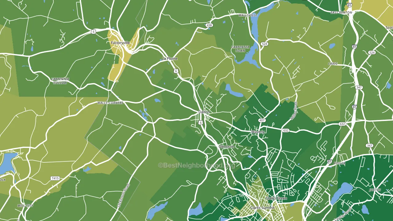 18414, PA block-group voter-turnout map