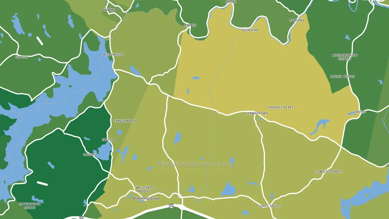18428, PA block-group voter-turnout map